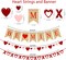 4Pcs Valentine's Day Decorations Set - Love Heart & XO Banners